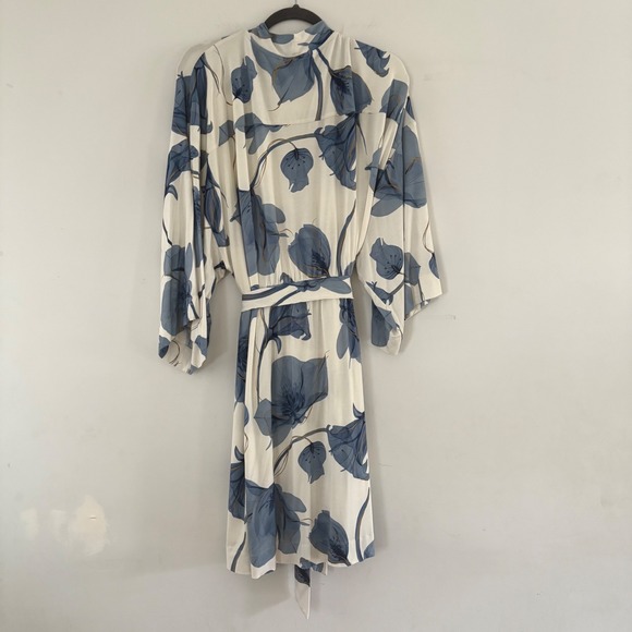 Soma Cool Nights Womens XXL Blue Floral Print Kimono Robe Lightweight Loungewear - Picture 4 of 8